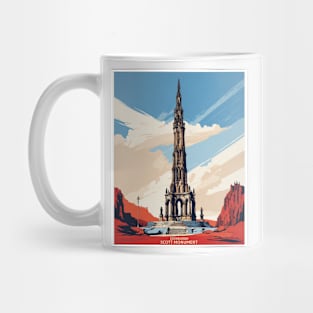 Scott Monument Edinburgh United Kingdom Vintage Travel Tourism Poster Mug